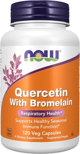 [BRSWIY32BQNAK3DE] NOW Foods Supplements, Quercetin with Bromelain, Balanced Immune System*, 120 Veg Capsules