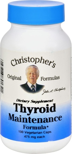 [BRSWIYINAEBRQD3A] Christopher's Thyroid Maintenance - 485 mg - 100 Vegetarian Capsules