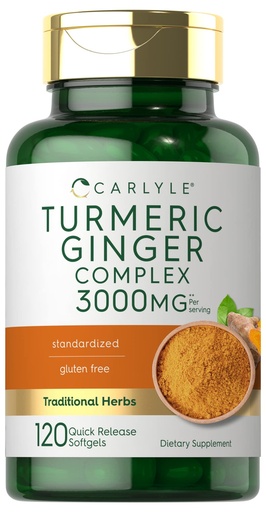[BRSWYZDQCEGR6HI4] Carlyle Turmeric and Ginger Supplement | 120 Softgel Capsules | Turmeric Curcumin Complex | with Black Pepper Extract | Non-GMO, Gluten Free