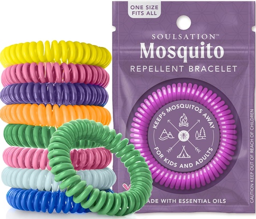 [BRSRMAIHBUMBAD3P] 15 Pack Mosquito Repellent Bracelets, DEET-Free for Kids & Adults, Individually Wrapped Bands