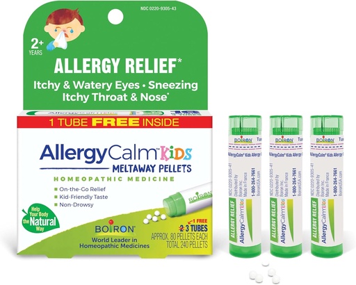 [BRSRMFLQOEPQY336] Boiron AllergyCalm Kids Homeopathic Medicine for Allergy Relief 3 튜브 박스