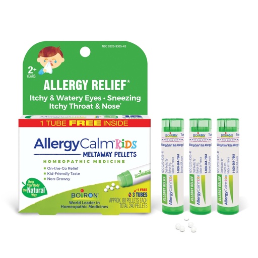 [BRSRMFLQOEPQY336] Boiron AllergyCalm Kids Pellets for Relief from Allergy and Hay Fever Symptoms of Sneezing, Runny Nose, and Itchy Eyes or Throat - 3 Count (240 Pellets)