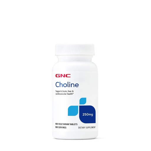 [BRSWIEIKBENRWEY7] GNC Choline 250mg | Supports Brain, Liver and Cardiovascular Health | Vegetarian | 100 Count