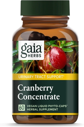 [BRSWIYL7C4ARSCDA] Gaia Herbs Cranberry Concentrate - Ayuda a mantener la salud de la huerta urinaria - Hecho con fruta de arándano orgánico Jugo Extracto en cápsulas convenientes - 60 Vegan Liquid Phyto-Capsules (30-Day Supply)