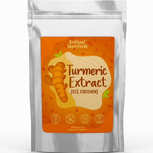 [BRSWGHY5BV5BAEQ7] Ellie's Best Turmeric 95% Curcumin Extract Pure Superfood Powder - Large 4.02 oz - A Natural Food Coloring & Super Antioxidant - Non-GMO Additive Free