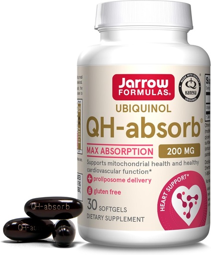 [BRSWIY3QB4OWCFD6] Jarrow Formulas CoQ10 200mg Softgels - 30 Day Supply, Ubiquinol Co Q 10 Supplement for kardiovaskulær sundhed, 30 Softgels