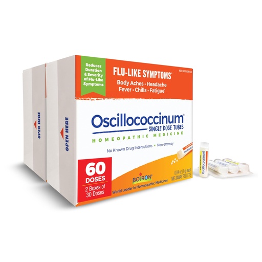 [BRSWGATQCQHRQ23H] Boiron Oscillococcinum for Relief from Flu-Like Symptoms of Body Aches, Headache, Fever, Chills, and Fatigue - 60 Doses (Pack of 2)