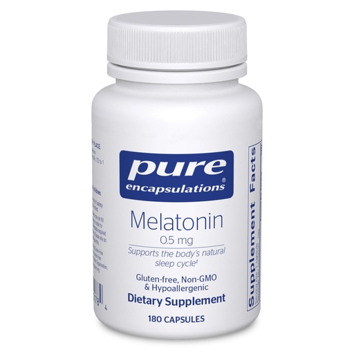 [BRSWIY37OUHQYAA5] Pure Encapsulations Melatonin 0.5 mg - Natural Sleep Helper for Bedtime - Regulates Sleep-Wake Cycle - 0.5 mg Melatonin - Vegan & Non-GMO - 180 Capsules