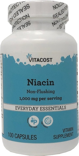 [BRSWIZT7BMBQ4E3G] Witakost Niacyna Nie - Flushing - 1000 mg na jedną porcję - 100 kapsułek