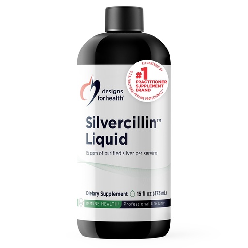 [BRSWIZYCAIEB4GA3] Designs for Health - Silvercillin Liquid, 15ppm Non-Toxic Form of Silver - Non-GMO GI + Immune Support Supplement (95 Servings / 16oz)