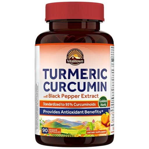 [BRSWYCQEOECQYGQV] Vitalitown Turmeric Curcumin Root + Black Pepper, 1800MG, India Grown, 95% Standardized Curcuminoids, Ultra Potency, 2000% Absorption, No Lead or Gluten, Vegan Support, 90 ct