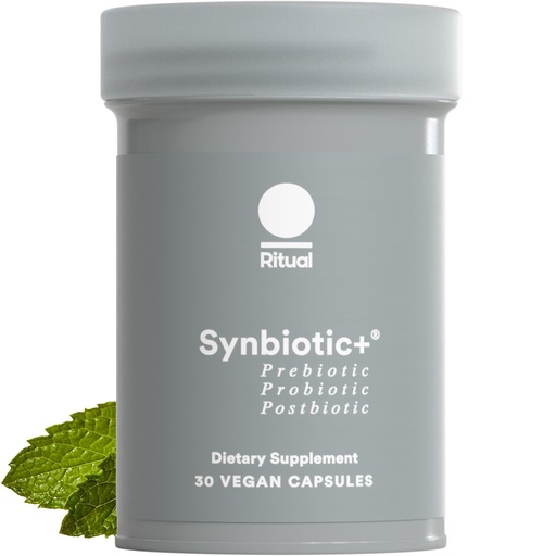 [BRSRMZYCA4DQADT6] Ritual Synbiotic - Complete 3-in-1 Probiotic, Prebiotic, Postbiotic** - for Women and Men - to Support Gut, Digestive Health, Regularity, Bloating** - Vegan - One Daily Capsule - Mint - 30 Servings
