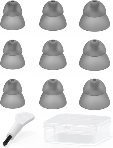 [BRSROAQZDEMROAYY] Hearing Aid Domes - Double Layer Closed Type Power Dome for Resound SureFit RIC and Open Fit BTE Hearing Amplifier Ear Tips Accessories with Carry Case (Trial Pack 9pcs)