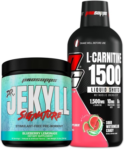 [BRSWYCYZAABQEAAY] PROSUPPS Dr. Jekyll Signature Blueberry Lemonade and L-Carnitine 1500 Sour Watermelon Candy Bundle