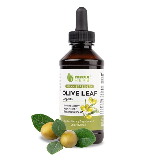 [BRSWY2T5A54A2CQ6] Maxx Herb Olive Leaf Extract – Max Strength Oleuropein Liquid Absorbs Better Than Capsules or Tea, for Immune Support, Heart Health, and Seasonal Wellness - 4 Oz Bottle (60 Servings)