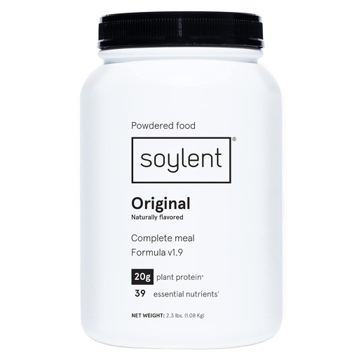 [BRSWGYYPO4JWK33Z] Soylent Complete Nutrition Masă de înlocuire Pulbere de proteine, Original - Plant pe bază de proteine Vegan, 39 Nutrienti esentiali - 36,8oz