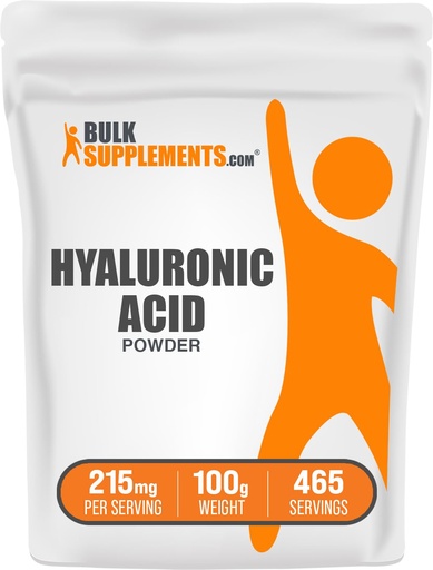 [BRSWIFI5O4GRQ2TI] BulkSupplements.com Hyaluronic Acid Powder - as Sodium Hyaluronate, Hyaluronic Acid Supplements - Food Grade, Gluten Free - 215mg per Serving, 100g (3.5 oz) (Pack of 1)