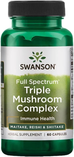 [BRSWGBQPPMCAY3T2] Swanson Full Spectrum Triple Mushroom Complex 60 Capsules