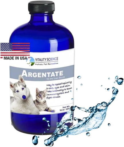 [BRSRMALRO4DRA3DK] Vitality Science Argentate Ionic Silver for Dogs | Promotes Oxygen-Rich Environment (16oz)