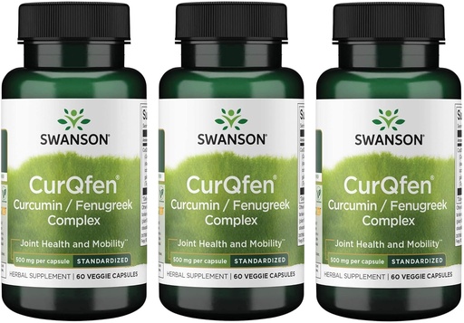 [BRSWGAAKDIIGCEL6] Swanson Controlled Release Curqfen Curcumin/Fenugreek Complex 60 Veg Capsules (3 Pack)