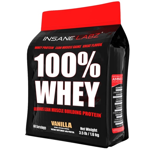 [BRSRA2TRDIORMDT3] Insane Labz 100% Whey Protein (60 Servings, Vanilla)