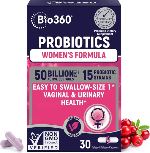 [BRSWYA32PNYBUELZ] Biolio360 Probiotics per a Dones Vaginigal salut - ajuda en pH, balanç de Vaginal, Urginal, Salut & Digal - 50 milions de dòlars CFU i 15 Estrans únics per a Sanitaty Vagin Odor i Vaginal Flora - Selfable