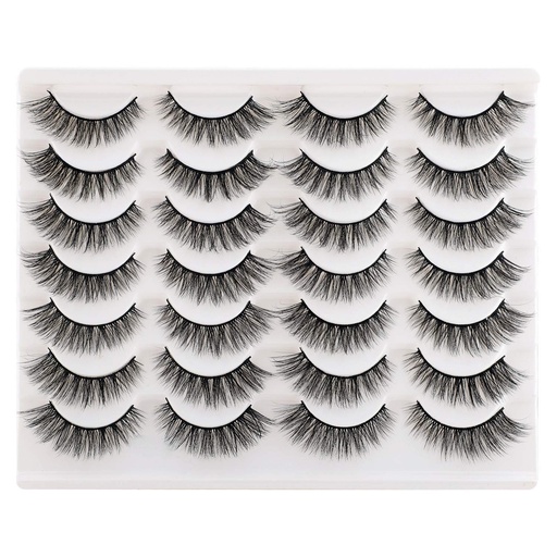[BRSWY2YFB4CQ2AIU] Newcally Lashes False Eyelashes Cat Eyes Wispy Natural Faux Mink Lashes 14 Pairs Pack Light Volume Short Fake Eye Lashes Multipack