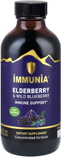 [BRSRMEL3A56AMA37] Immunia Elderberry & Wild Blueberry Concentrate. Strengthen Your Immune System Naturally. Delicious Taste. 24-Day Supply. (1-Pack)