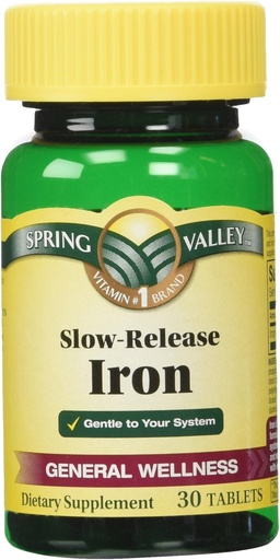 [BRSWIH32AQNQ2ET6] Spring Valley Slow Release Iron, 30 Tablets (1)