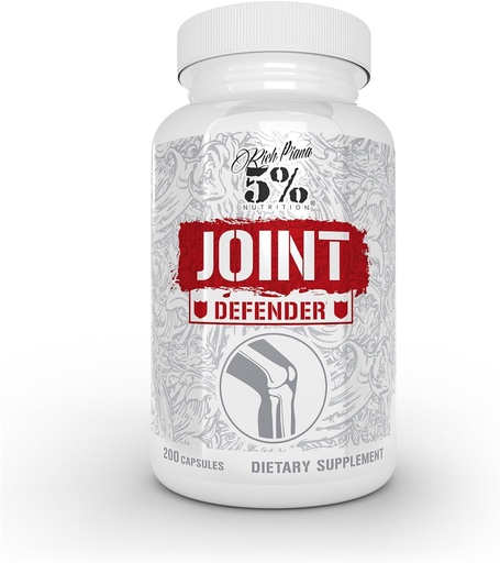 [BRSW2FA7A54AACD4] 5% Nutrition Rich Piana Joint Defender Maximum Joint Support Supplement | Collagen, Glucosamine, Chondroitin, Turmeric Curcumin with Black Pepper, MSM, Hyaluronic Acid | 200 Capsules, 25 Servings