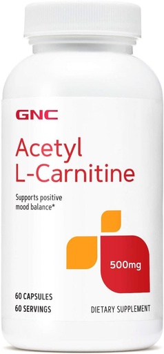 [BRSWYZYOBAJR4AD4] GNC Acetyl-L-Carnitine 500mg, Mood Balance positiboa onartzen du, 60 kondea