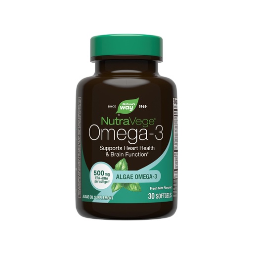 [BRSWGZAEBYFGOH36] Nature's Way NutraVege Plant Based Omega-3, Heart Health and Eye and Brain Function*, 30 Vegan Softgels