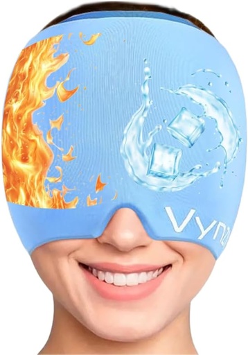 [BRSRAZY6AANWEGQZ] Migraine Relief Cap Miracle Headache Relief Cap360 Hot & Cool Headache Cap Soothing Odorless Gel Ice Head Wrap Upgraded Migraine Cap for Tension, Stress, and Sinus (Blue)