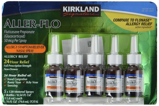 [BRSWKGT5OMDGA23E] Kirkland Signature Kirkland Aller-Flo Fluticasone Propionate (Glucorticoid), 0.54 Fl Oz (Pack of 5)