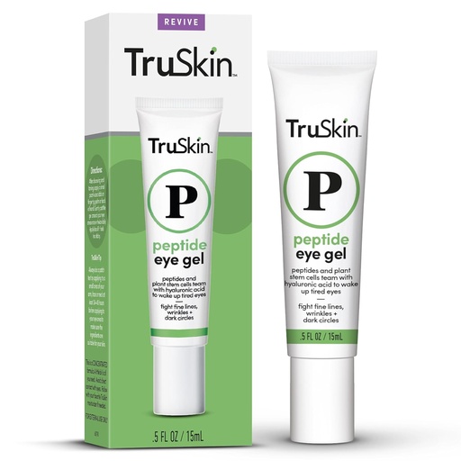 [BRSWKYYIDEAWIYDO] TruSkin Peptide Eye Gel – Improve Look of Dark Circles & Lines for Brighter-Looking Eye Area – Under Eye Care with Peptides, Plant Stem Cells, Hyaluronic Acid – Wake Up Tired Eyes, 0.5 fl oz