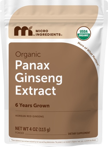 [BRSWG2YEBUMAYFLL] Micro Ingredients Organic Korean Ginseng Root Powder, 4 Ounce | Red Panax Ginseng Root | Traditional Asian Herb | Non-GMO & Vegan Friendly