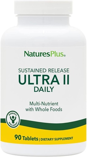 [BRSWIY3QB4PRKAAZ] NaturesPlus Ultra II Daily - 90 Tablets - Multivitamin with Whole Foods for General Well-Being - Supports Energy & Immune Health - Sustained Release - 90 Servings