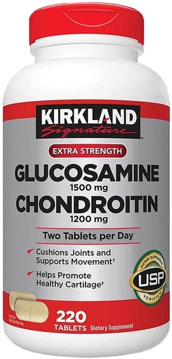 [BRSWIHDYAEFAE2LA] Kirkland 签名 Glucosamine & Chondroitin, 220 平板电脑( 4 Pack)