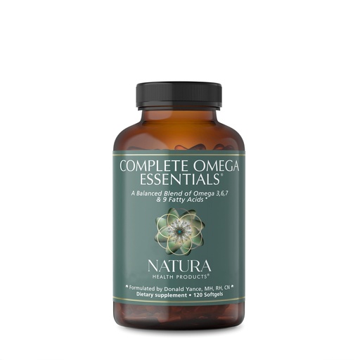 [BRSWKHQ7CQBQID3A] Natura Health Products Complete Omega Essentials Supplement - Balanced Blend of Omega 3, 6, 7, & 9 Fatty Acids - Featuring Fish Oil Concentrate, Borage Seed Oil, Sea Buckthorn Berry (120 softgels)