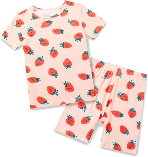 [BRSROAINBAJR63L5] Bambuko viskozė Toddler Unikorn Mermaid Girls Kids Pajamas Trumpas Prieplaukos Vasara Cool Snug fit Pjs 12M-8Y 2vnt.