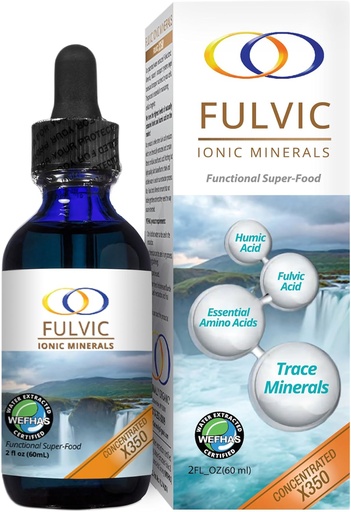 [BRSWIZ35OR6QMG3A] Optimálisan szerves víz extrahált Fulvic Ionic Minerals X350 - szabadalmaztatott BioActive Fulvic Acid, Humic Acid, Trace Minerals, Electrolytes & Essential Amino Acides - 8 + hónap ellátás!