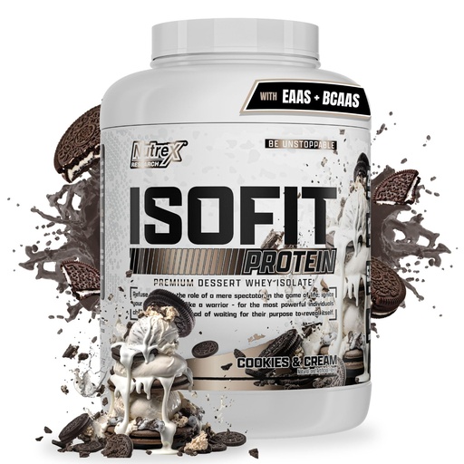 [BRSROGAFDIMGC2YU] Nutrex Research IsoFit Whey Protein Powder Instantized 100% Whey Protein Isolate (70 Servings, Cookies & Cream)