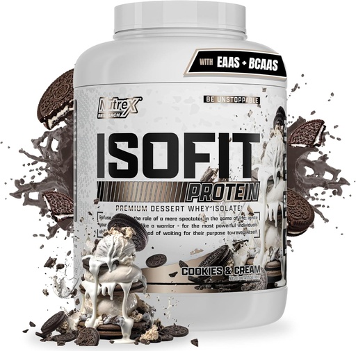 [BRSROGAFDIMGC2YU] Recherche sur les nutriments IsoFit Whey Protéine Poudre Instantanée 100% Whey Protéine Isola (70 portions, cookies et crème)