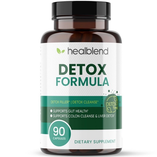 [BRSRAYA6AR5WCFY4] healblend Detox Formula - Body Cleanse & Digestive Support with Milk Thistle, Bentonite Clay - Promotes Liver Health, Reduces Bloating, Boosts Immunity & Energy, Drug Free – 90 Capsules