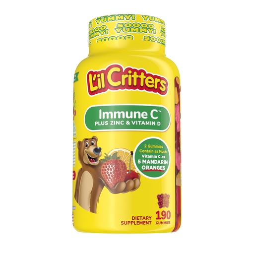 [BRSWICYECAAGCCTM] L'il Critters Kids Immune C Gummy Supplement with Vitamin C, Zinc and Vitamin D3 for Immune Support, 190 ct (95-190 day supply), 4 delicious flavors from America’s Number One Gummy Vitamin Brand