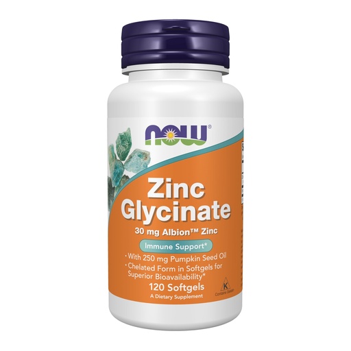 [BRSWIYADBUFAYFDI] NOW Foods Supplements, Zinc Glycinate with 250 mg Pumpkin Seed Oil, Supports Prostate Health*, 120 Softgels (Packaging May Vary)