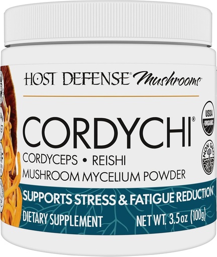 [BRSRMALYCUPREEYU] Hoste Defense CordyChi Powder - Energy & Imunum Supplement - Cordyceps & Reishi Mushroom Supplement for Relaxation & Respiratory Supplement - Helds Against Oboseală - 3.5 oz (66 Servings) *
