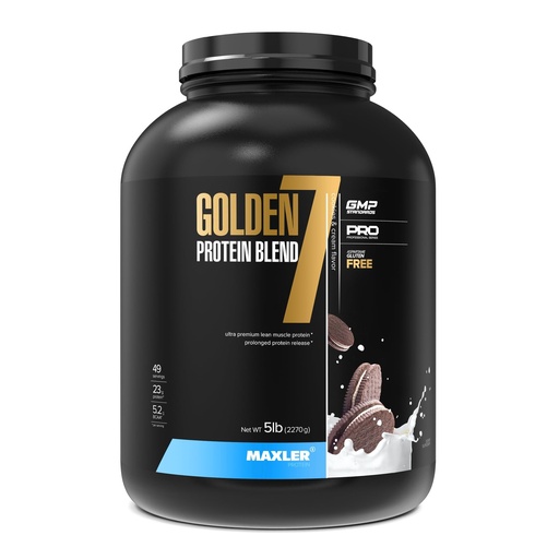 [BRSRAFATOEGWKFI4] Maxler Golden 7 Protein Blend - Protein Powder for Muscle Gain & Recovery - Cookies and Cream Protein Powder 5 lb