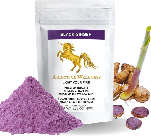 [BRSWYY37OEJQ4YLL] Addictive Wellness Thai Black Ginger for Men, Thai Ginger Supplement to Support Energy Metabolism, Endurance & Performance, Freeze Dried Black Ginger Powder, 50 Grams (1.76 Ounce), Vegan & Paleo