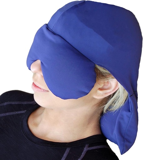 [BRSWGFD2CN5BQYD6] Sinus Pressure & Migraine Headache Relief Cap and Eye Wrap - Deep Penetrating Herbal Ice hat for Hot or Cold Sinus Pain Relief